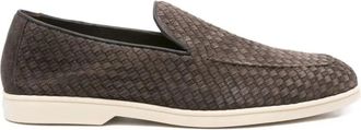 Doucal's Bruine Geweven Su&egrave;de Loafers - Heren - Loafers - Bruin - 41 1/2 EU - Su&egrave;de - Schoenen