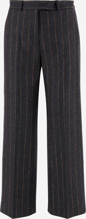 Ql2 Quelledue Theodora Wool And Cashmere Striped Pants