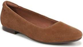 Naturalizer Kelly Ballet Flat - Wide Width Available in Dark Chestnut Brown Suede at Nordstrom Rack, Size 8.5