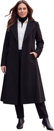 Jessica London Trapeze Wool-Blend Coat in Black at Nordstrom, Size 12