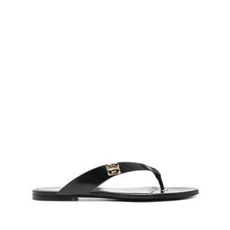 Givenchy Flip Flops, female, Black, Size: 7 US 4G Liquid Thong Sandals