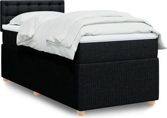 vidaXL Cama Box Spring Con Colch&oacute;n Tela Negro 100x200 Cm Vidaxl