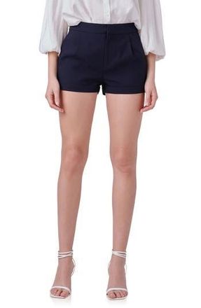 endless rose Pleated Low Rise Shorts in Navy at Nordstrom Rack, Size X-Small