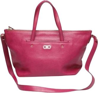 Ferragamo Pre-owned Handtas- Schoudertas - Dames - Vintage Handtas - Roze - ONE Size - Leer - Vintage