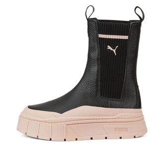 Puma (WMNS) PUMA Mayze Stack Chelsea Boots Black Rose Quartz 386742-03