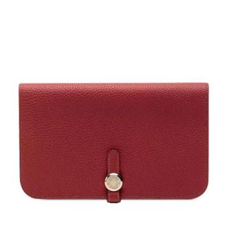 Herm&egrave;s Pre-owned Wallets, female, Red, Size: ONE SIZE Pre-owned Dogon Duo Wallet