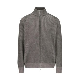 Brunello Cucinelli Cardigan met rits - Heren - Truien - Grijs - Maat: M Kasjmier