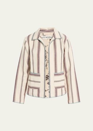 Alix of Bohemia Francis Striped Linen-Cotton Jacket