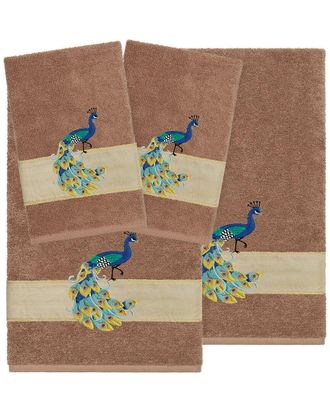 Linum Home Textiles 100% Turkish Cotton Penelope 4Pc Embellished Towel Set