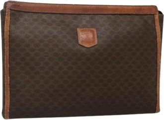Celine Pre-owned Clutches, female, Brown, Size: ONE SIZE Pre-owned Vintage Leather Clutch