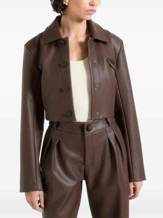 Mani&egrave;re De Voir Ania pebbled jacket - Brown