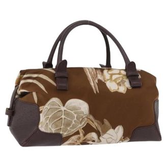 Ferragamo Pre-owned Handbags, female, Brown, Size: ONE SIZE Pre-owned Satin Hand Bag