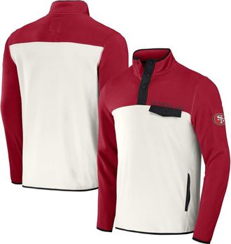 NFL Mens NFL x Darius Rucker Collection by Fanatics Scarlet/Cream San Francisco 49ers Micro Fleece Quarter-Snap Jacket at Nordstrom, Size Xx-Large