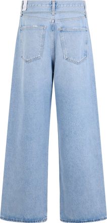A Gold E Womens Wide-Leg Jeans Light Blue Cotton