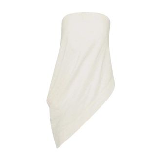 St.Agni Sleeveless Tops, female, White, Size: XS Cloud Asymm Drape Top