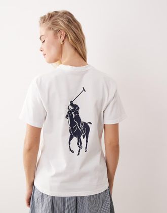 Polo Ralph Lauren T-shirt pesante bianca con logo grande sul retro-Bianco