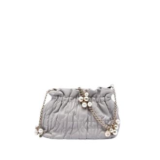 Dior Pre-owned Mini Bags, female, Gray, Size: ONE SIZE Pre-owned Quilted Lambskin Crossbody