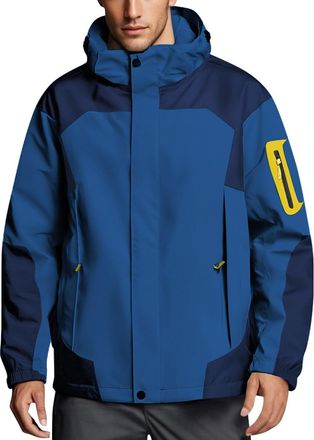 Generic Mens Waterproof Jackets Lightweight Waterproof Jacket Mens Outdoor Full Zip Raincoat Long Sleeve Coats Windbreaker Raincoats with Hood Casual Rain Coa