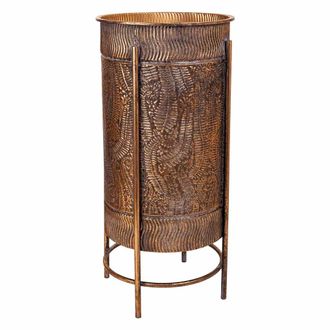 Wanderlust Deco Macetero De Metal Dorado 30x30x65