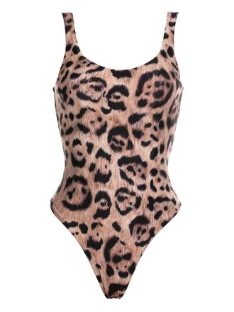 Agua Bendita Costume intero con stampa leopardata - Toni neutri