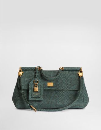 Dolce & Gabbana Medium My Sicily Handbag In Python - Woman Handbags Green Onesize