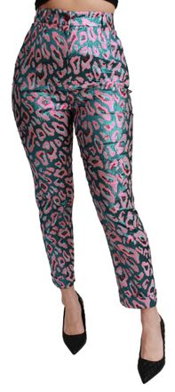 Dolce & Gabbana Vrouwen Multicolor Gedessineerde Geknipte Hoge Taille Broek