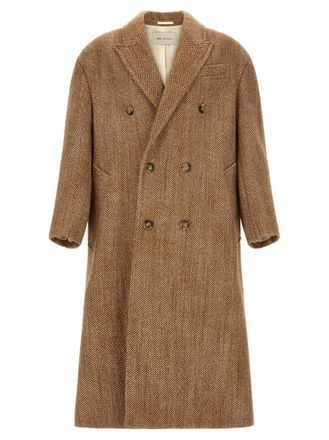 Ami Brown Double Breasted Coat