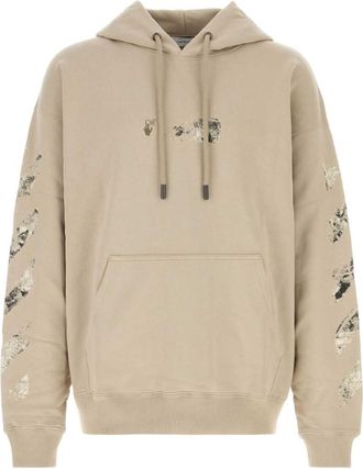 Off-white Light Beige Graphic Hoodie