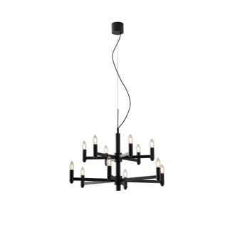 Netlighting Karol 12 Candle 2 Tier Ceiling Pendant SlateGrey E14 in Dark Grey