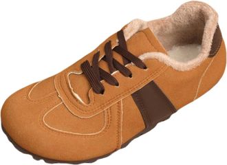 Generic Ladies Flat Boots Size 6 Warm Boots Soft and Comfortable Can Adapt To The Cold and Harsh Environment Women Winter Boots Waterproof (Brown, 3.5)