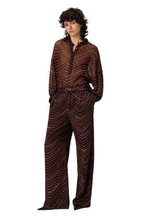 Missoni Mid-rise Tailored Pants With Zigzag Pattern in Black & Brown at Nordstrom, Size 44 It