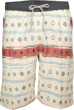 SOULSTAR Soul Star New Mens Casual Printed Summer Beach Swim Water Long Surf Shorts Ecru