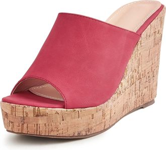 Tosoft Womens Plus Size Sandals Comfortable Peep Toe Espadrille Wedge Sandals For Women High Heel Slippers Dress Shoes (Color : Red, Size : 41)