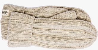 Nirvanna Designs Ribbed Mittens in Linen at Nordstrom