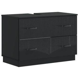 vidaXL Mueble De Lavabo Para Ba&ntilde;o Hoorn Negro 82 X 41 X 56 Cm Vidaxl