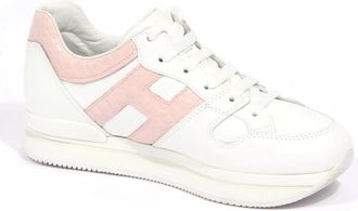 Hogan Witte Coconut Effect Veterschoen - Dames - Sneakers - Wit - 35 EU - Leer - Schoenen