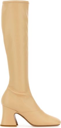 Chlo&eacute; Cream Synthetic Leather Janis Boots