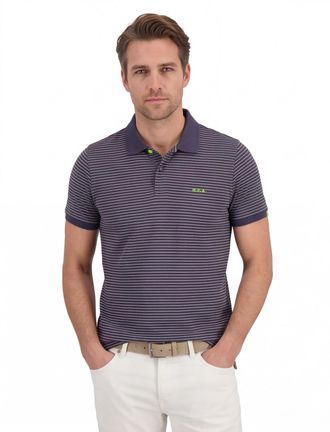 N-Z-A- NEW ZEALAND AUCKLAND NZA poloshirt blauw gestreept 100% katoen
