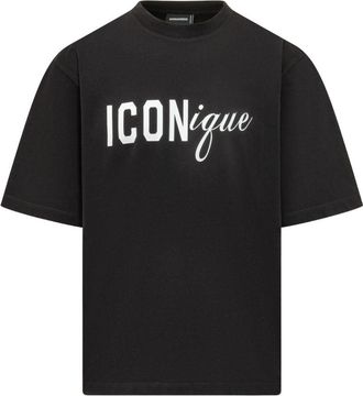 Dsquared2 Loose Fit Crew Neck T-Shirt with Bold Print