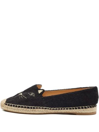Charlotte Olympia Espadrilles Kitty con ricamo 2024 - Nero