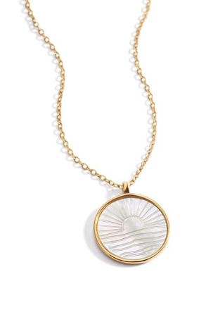 Mint & Lily Mother of Pearl Sunrise Pendant Necklace in Gold-Tone at Nordstrom