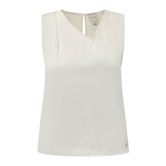Calvin Klein Sleeveless Tops, female, White, Size: S Tops