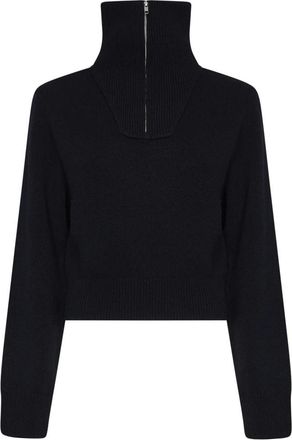 Maison Margiela Gedeelde Rits Turtleneck Trui - Dames - Coltruien - Blauw - L - Wol - Truien & Vesten