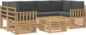vidaXL Conjunto De Sof&aacute;s De Exterior 7 Uds. Blanco Y Antracita Vidaxl