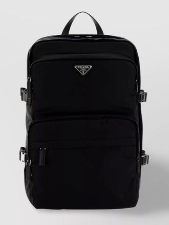 Prada nylon backpack with top handle and front zip