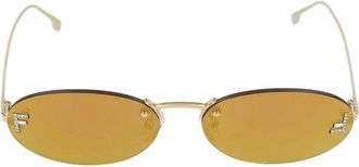 Fendi First Oval Zonnebril - unisex - Zonnebrillen - Geel - 54 MM - Accessoires