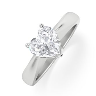 The Diamond Store Naomi Heart Cut Lab Diamond Engagement Ring 1.00ct H/Si in 9k White Gold