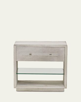 Interlude Home Cassian Hair on Hide Bedside Chest