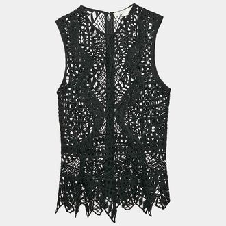Jonathan Simkhai Jonathan Simkhai Black Lace Trimmed Sleeveless Top