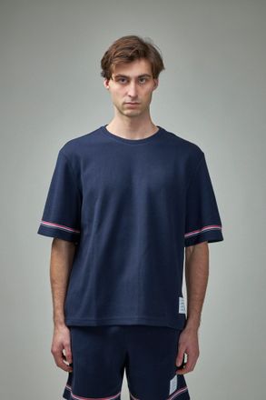 Thom Browne Rugby Fit Short Sleeve Tee In Cotton Interlock